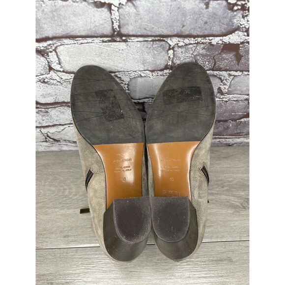 Aquatalia Taupe Suede Leather Side Zip Heel Ankle Booties Women’s Sz 10M US/41EU - Picture 16 of 16